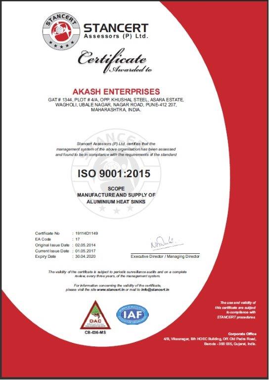 ISO Certfication | Akash Enterprises